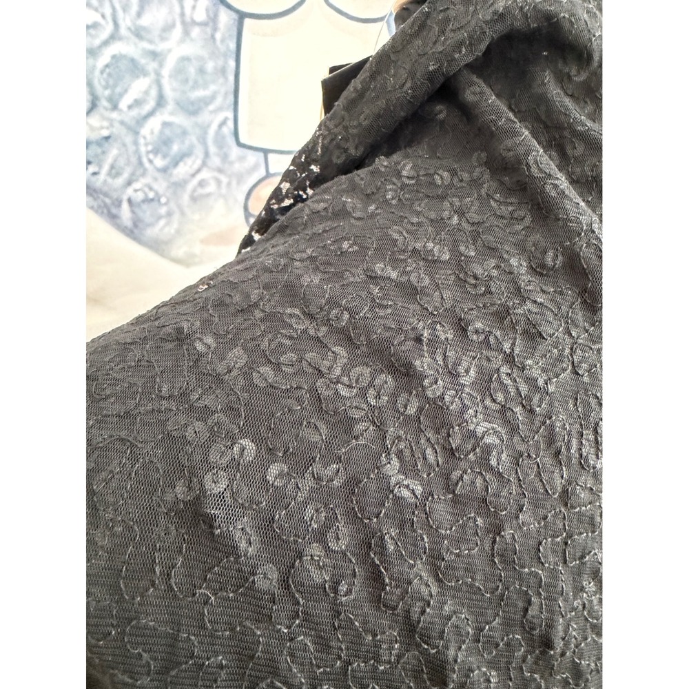 J Kara New York Black Sequined Lace Wrap Shawl Evening Shrug One Size NWT - Picture 4 of 8